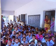 Gathering of students for Book Distribution