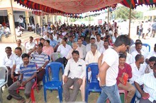 Villagers gathered for Guruji's speech